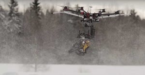 Drone with chainsaw