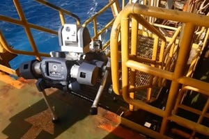 ANYmal X conducting autonomous inspection missions on a Petrobras FPSO.
