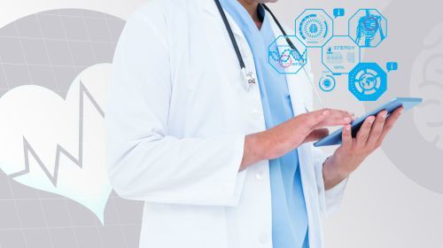 Image of doctor holding a tablet computer