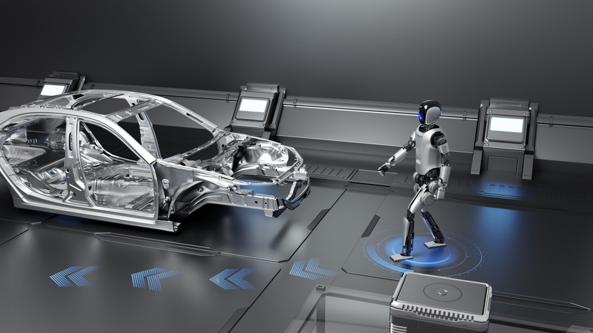 Ubtech Robotics “Walker S” humanoid robot working on an automotive production line.