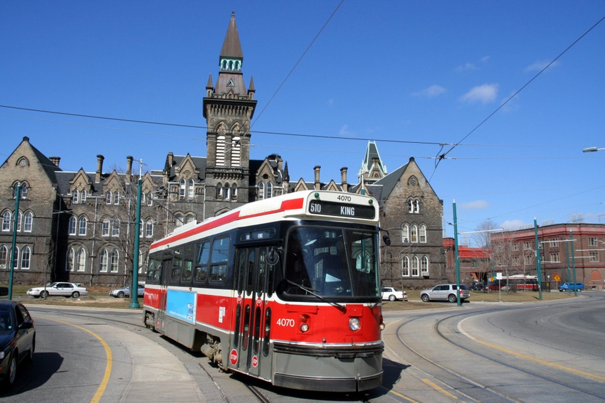 Image shows a Toronto streetcar
