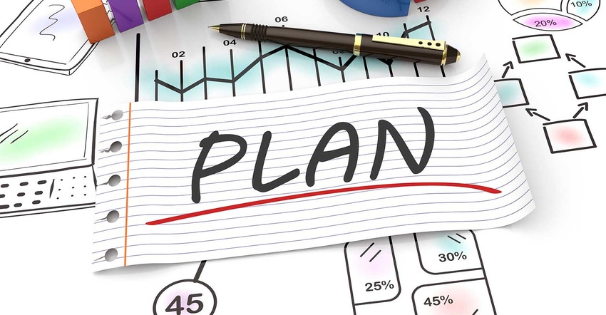 Paper with the word plan underlined Paper with the word plan underlined