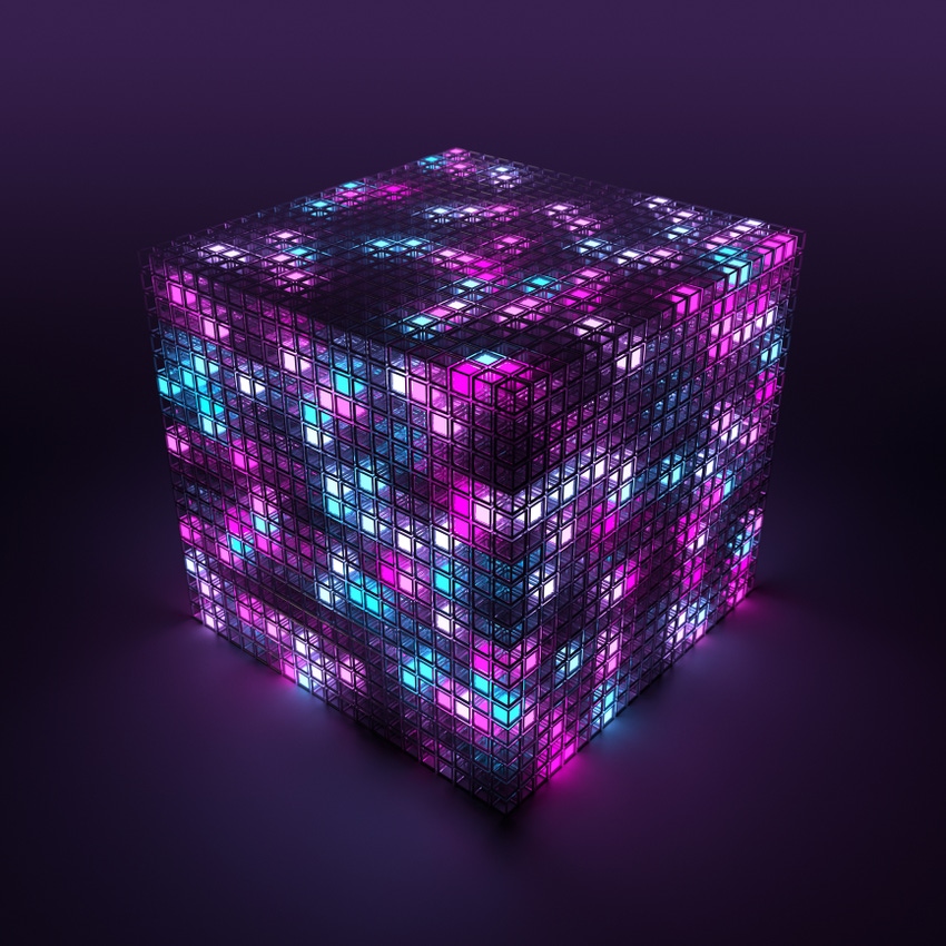 Image shows: Three dimensional memory cube, the representation of cloud computing or quantum computing. Image shows: Three dimensional memory cube, the representation of cloud computing or quantum computing.