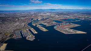 The Port of Los Angeles form the air