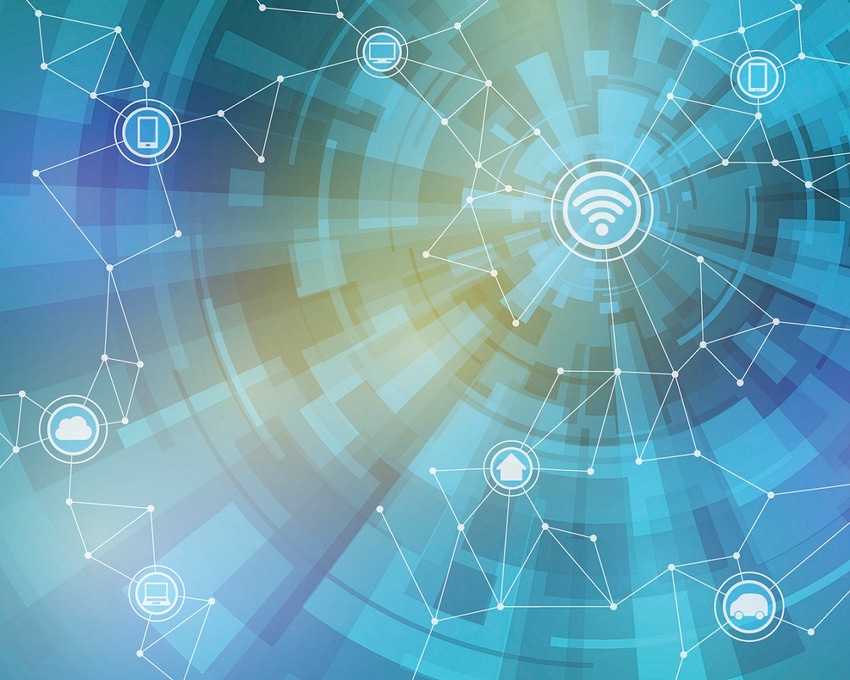 Abstract image of Internet of Things and wireless sensors