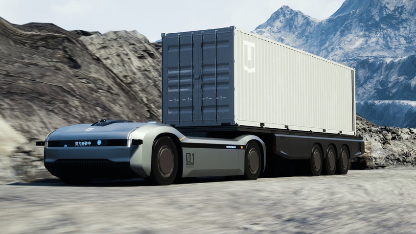 Image shows Farizon's HomTruck Cabless self-driving truck.