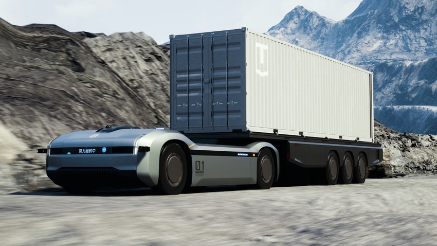 Image shows Farizon's HomTruck Cabless self-driving truck. Image shows Farizon's HomTruck Cabless self-driving truck.