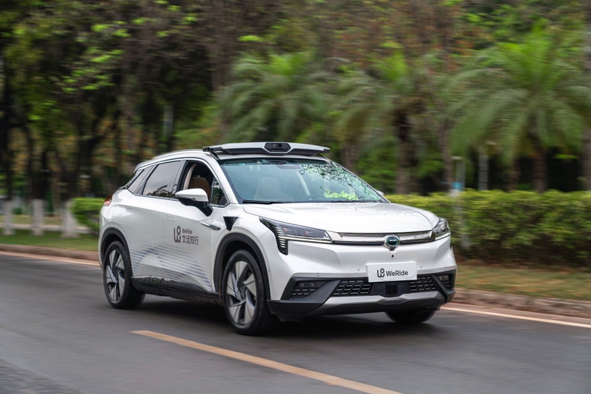Image shows WeRide's driverless robotaxi Image shows WeRide's driverless robotaxi