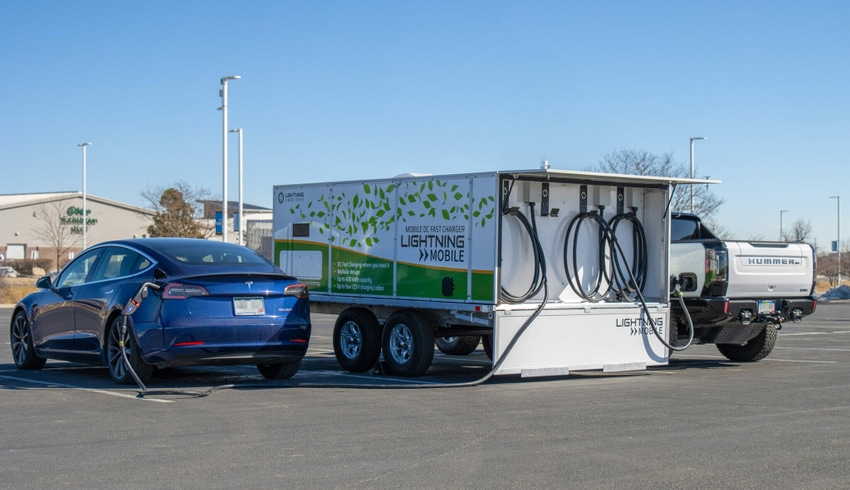 Lightning Mobile's EV charging station on-site at Dallas Fort Worth International