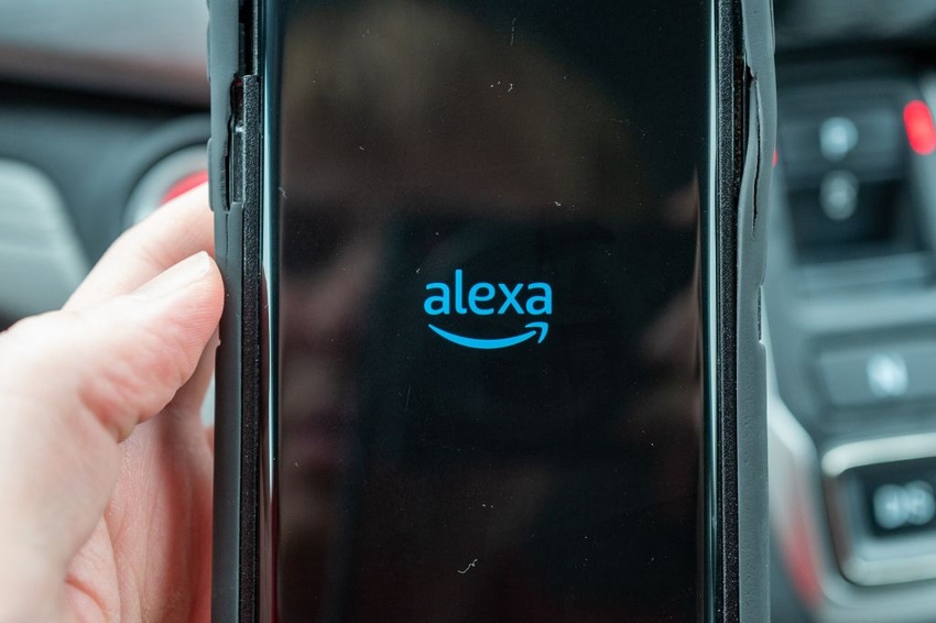 Amazon's Alexa shown on a mobile phone.