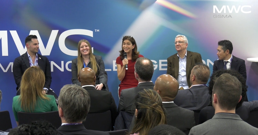 The post quantum cryptography guidelines for telecom use cases panel at MWC with Ericsson's Taylor Hartley second left. 