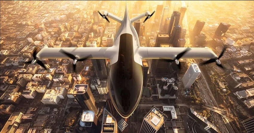 Image shows a DENSO air taxi