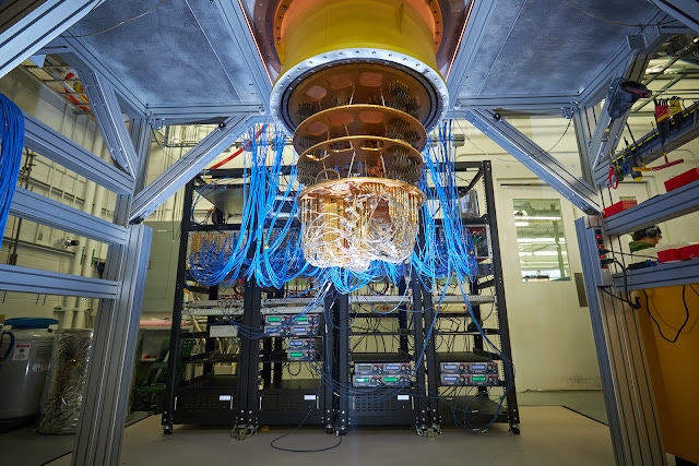 Google's Sycamore quantum computer without its refrigeration shell