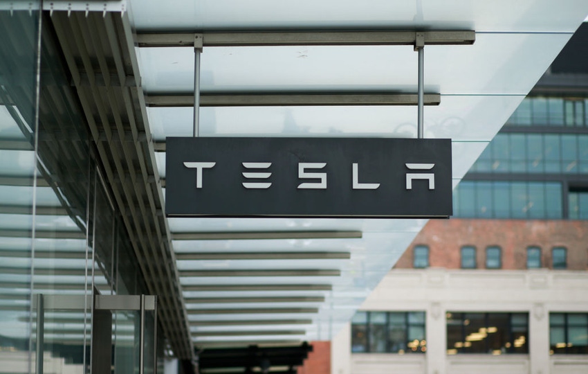 Image shows exterior view of a Tesla showroom on April 26, 2022 in New York City. Image shows exterior view of a Tesla showroom on April 26, 2022 in New York City.