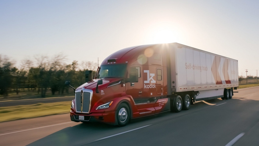 Image shows Kodiak Robotics autonomous truck Image shows Kodiak Robotics autonomous truck