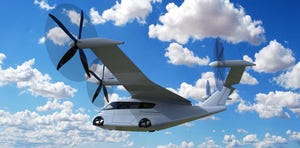 LuftCar's hydrogen-powered eVTOL (electric vertical takeoff and landing) vehicle prototype.