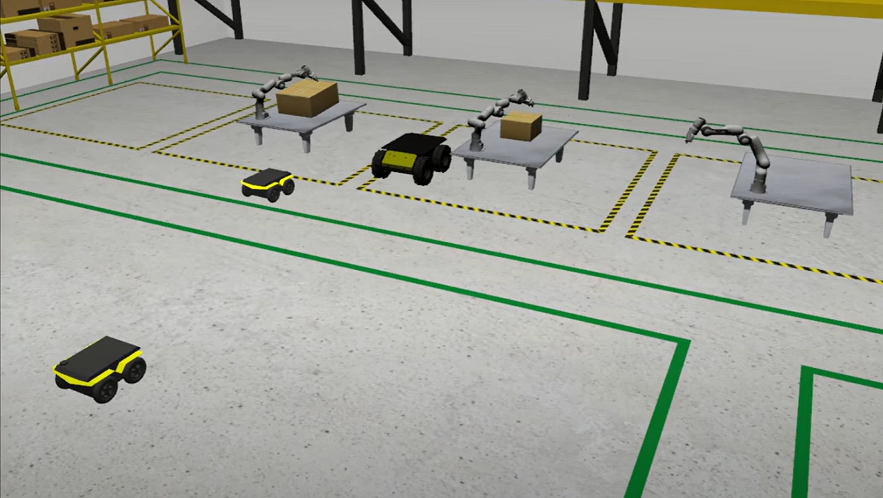 An image capture from the UMASS video of the robots self-organizing An image capture from the UMASS video of the robots self-organizing