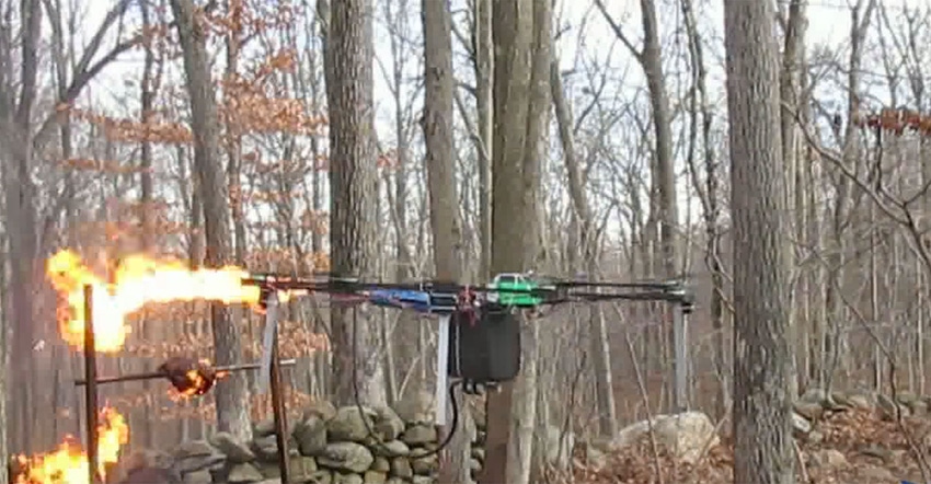 Drone as a flamethrower
