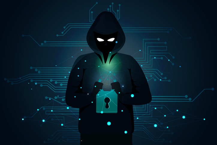 hacker man broken lock security by hand cyber crime concept