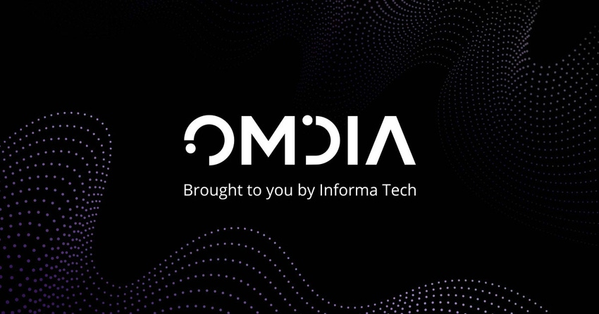 Omdia logo in white on a black background