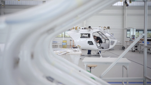 Volocopter's VoloCity flying taxi in its final assembly phase.
