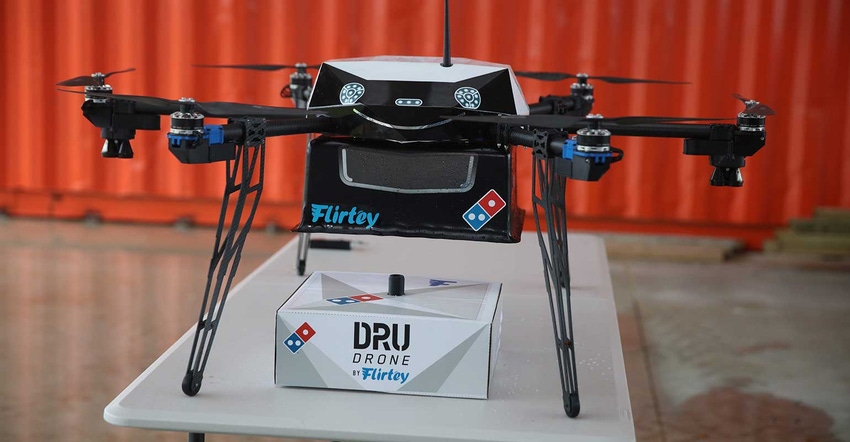 Domino's Pizza and Flirtey are experimenting with drone-based pizza delivery.