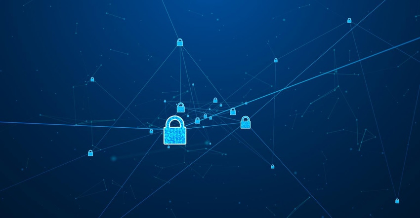 Image shows internet technology network cybersecurity concept.