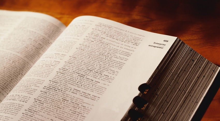 Picture of open dictionary Picture of open dictionary