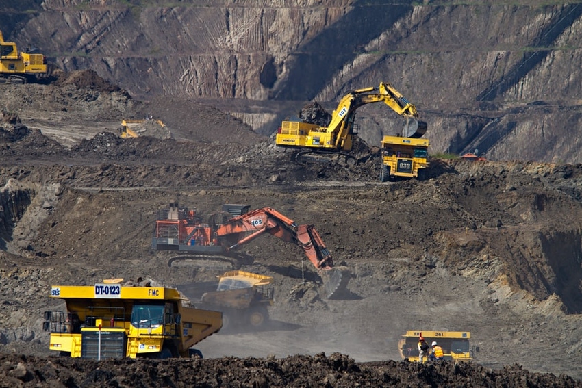 Diggers working in a mine