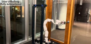 The robotic arm in action on CMU campus