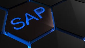 SAP on hexagons in blue backlight