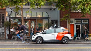 Image shows Cruise car in Hayes Valley, San Francisco