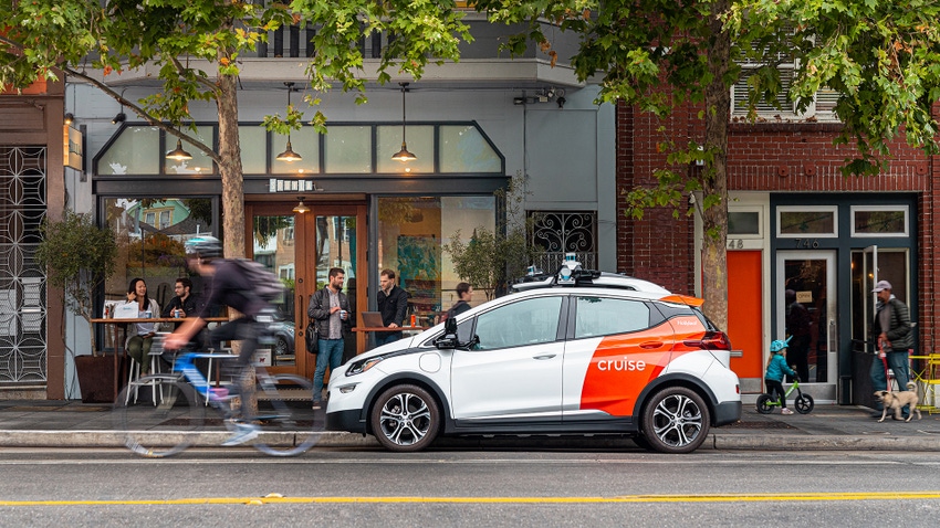 Image shows Cruise car in Hayes Valley, San Francisco Image shows Cruise car in Hayes Valley, San Francisco