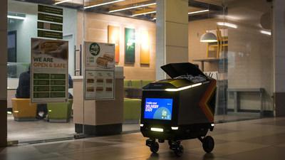 Image shows the Ottobot Delivery Robot