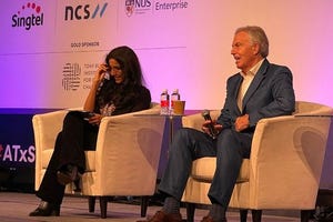 former British Prime Minister Tony Blair at ATxSG 2022.