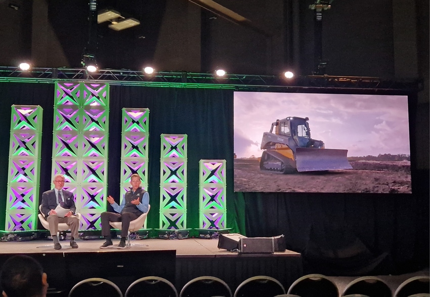 Andrew Kahler, technology solutions manager at John Deere’s worldwide construction and forestry division, speaks at Applied Intelligence Live! Austin