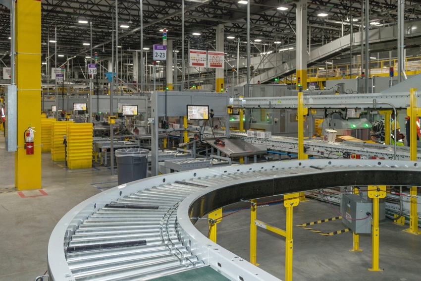 Image shows an empty Amazon fulfillment center prior to opening, Pennsylvania USA