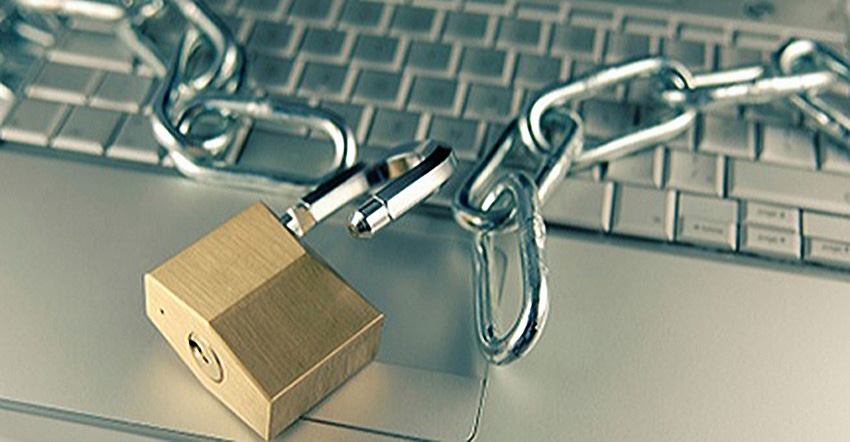 Padlock and laptop Padlock and laptop