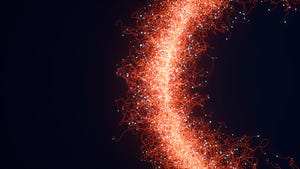 Image shows a background with abstract particles.