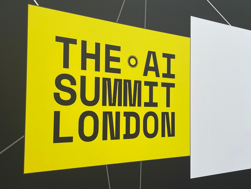 An image of a sign promoting the AI Summit London