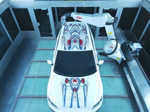 Image shows ABB Robotics PixelPaint Art Car
