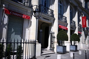  Facade of the Christie's auction house's headquarters in Paris