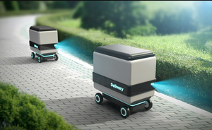 Digital rendering of a potential delivery robot