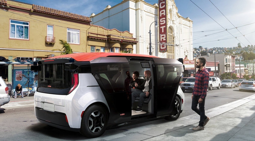 Image shows General Motors' Cruise Origin robotaxi Image shows General Motors' Cruise Origin robotaxi