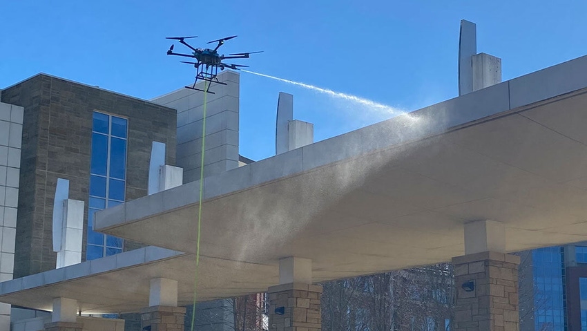 Image shows a Lucid Drone Technologies drone at work