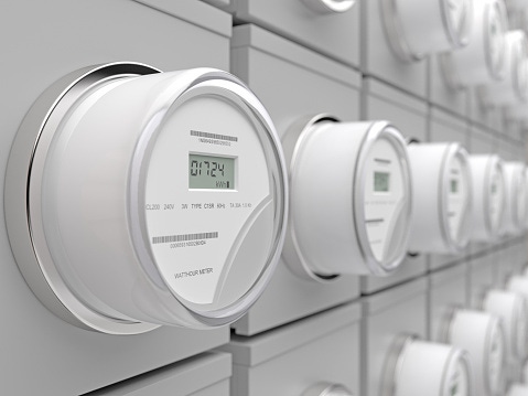 Image shows electric meters on a wall
