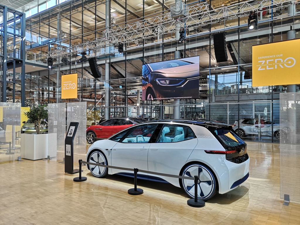 A vehicle inside a Volkswagen factory in Germany. A vehicle inside a Volkswagen factory in Germany.