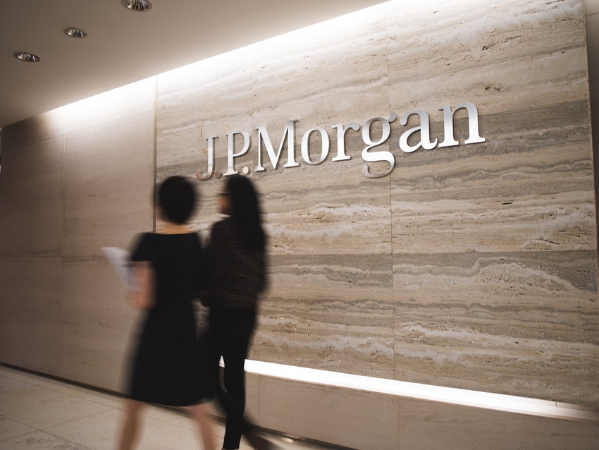A JP Morgan office lobby