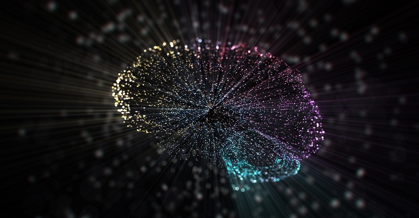 Conceptual image of a digital brain depicting artificial intelligence