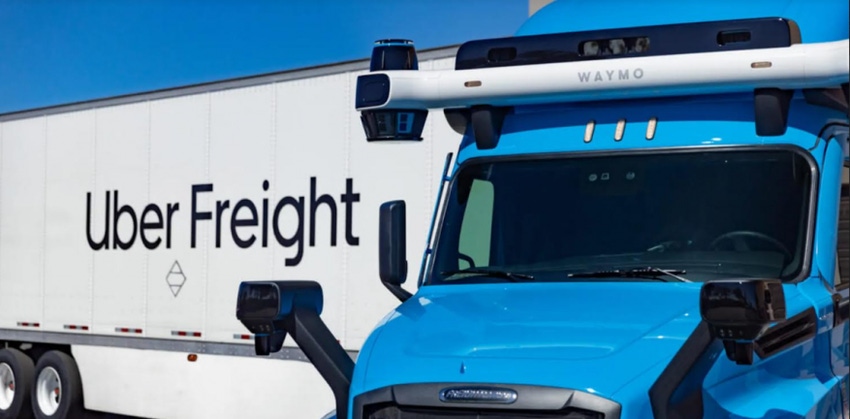 Image shows an Uber Waymo Self-Driving Truck Image shows an Uber Waymo Self-Driving Truck